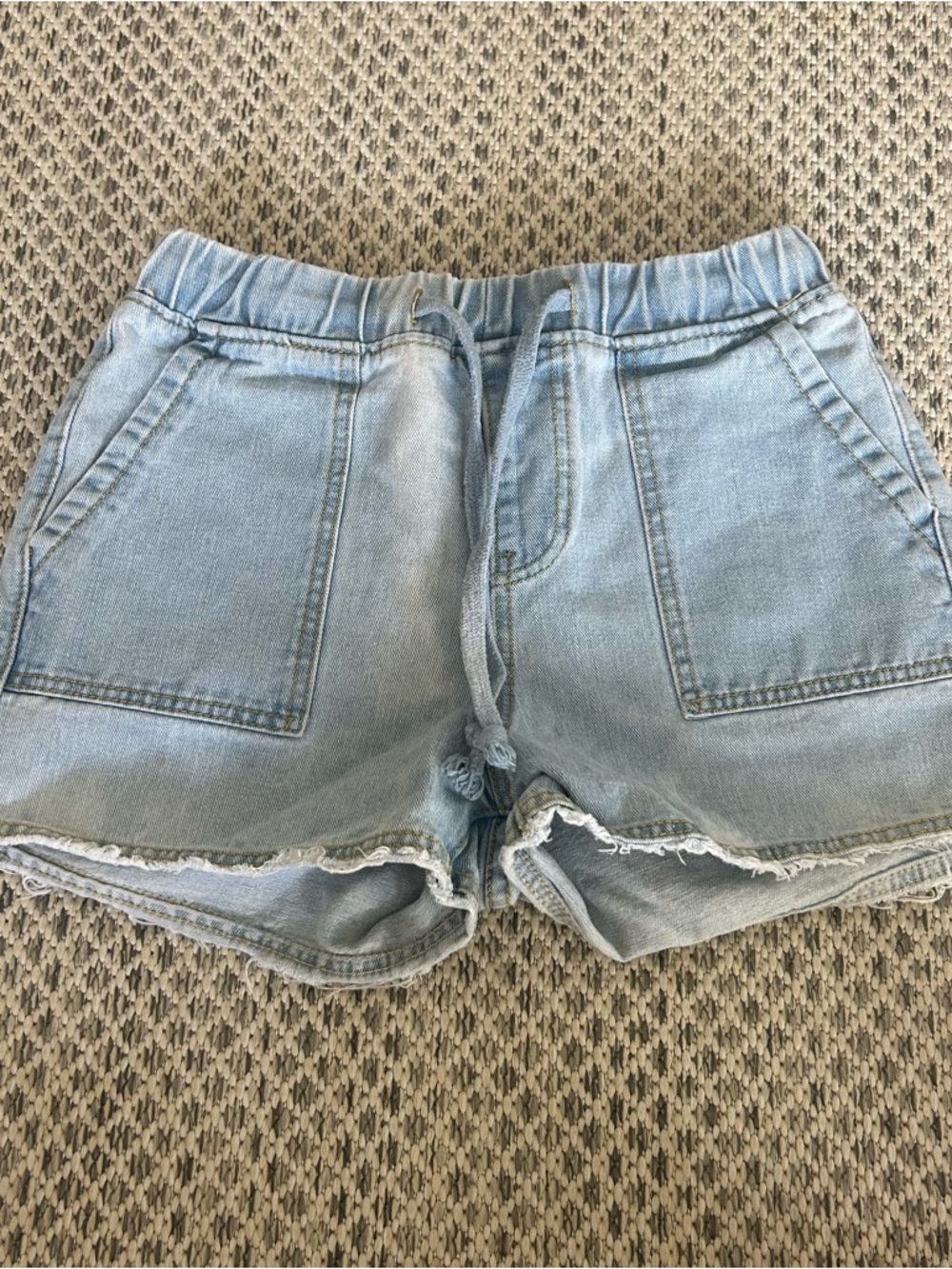 Light Wash Denim Drawstring Women's Shorts
